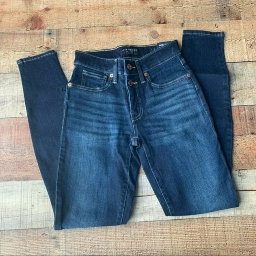 Lucky brand women's mid rise Ava super skinny dark wash denim jeans in size 0